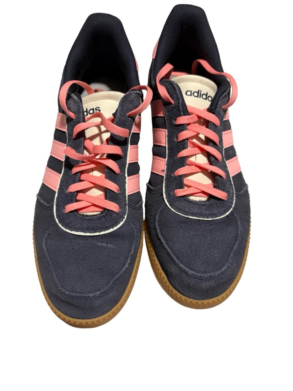 Adidas VL Court 2.0 Navy Blue Pink Gum Sole Sneakers Women's